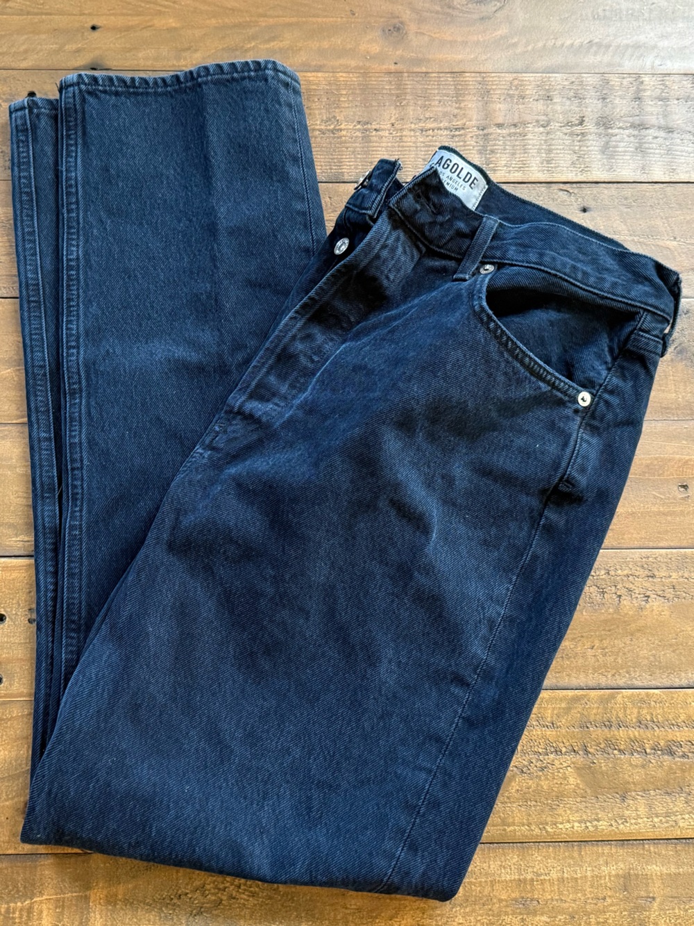 Agolde Men's Dark Indigo Slim Straight Jeans, size 32, excellent condition